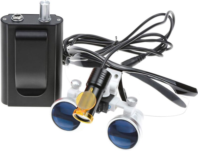 TEPTOARCH Binocular Loupes3.5X 420mm Working Distance Optical Glass +5W Head Light Lamp Headlight with Filter +Aluminum Box - Image 2